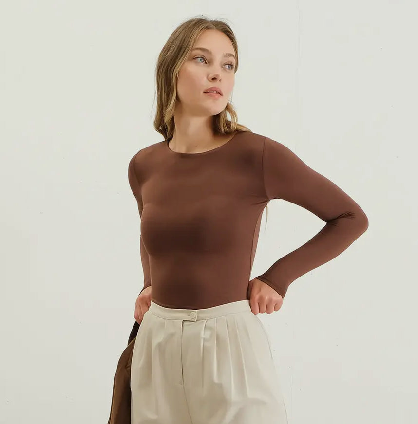 Kimmy long sleeve brown- skims dupe